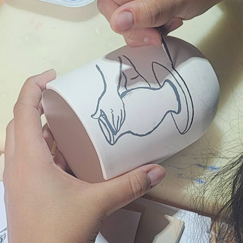 Workshop de Desenho de Linha na cerâmica